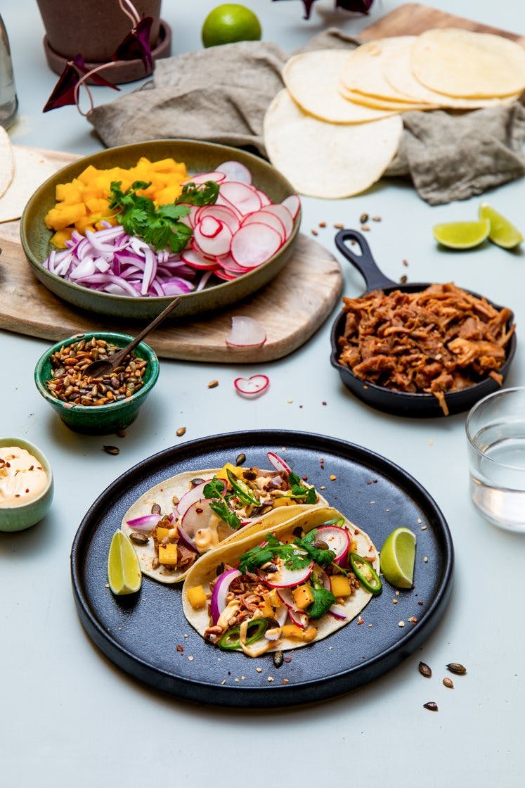 Meksikanske street food-tacos med pulled pork